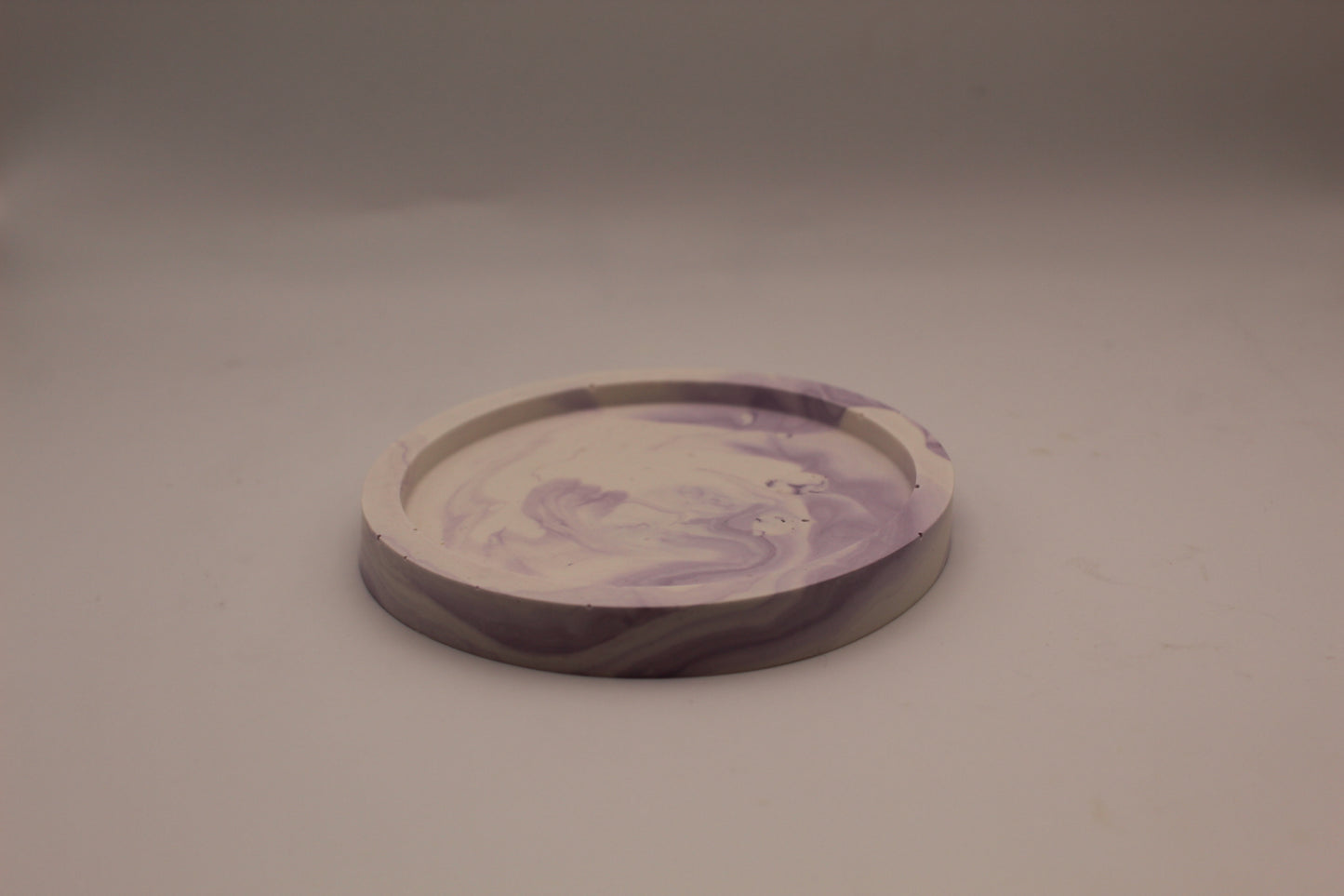 Small Jesmonite Trinket Tray - Lilac Swirl