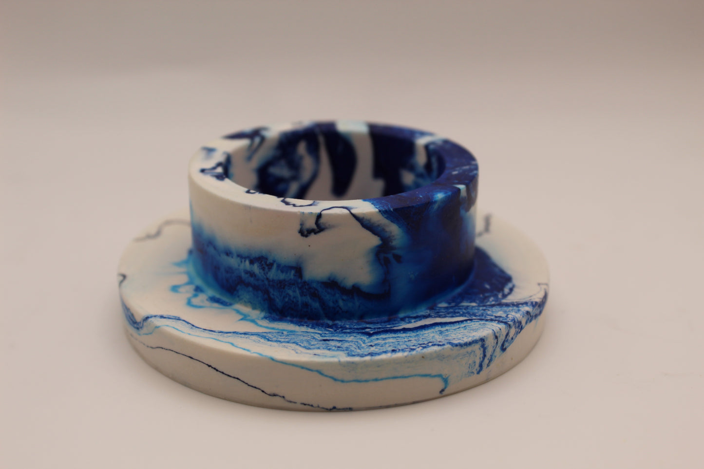 Jesmonite Tealight Candle Holder - Dark Blue