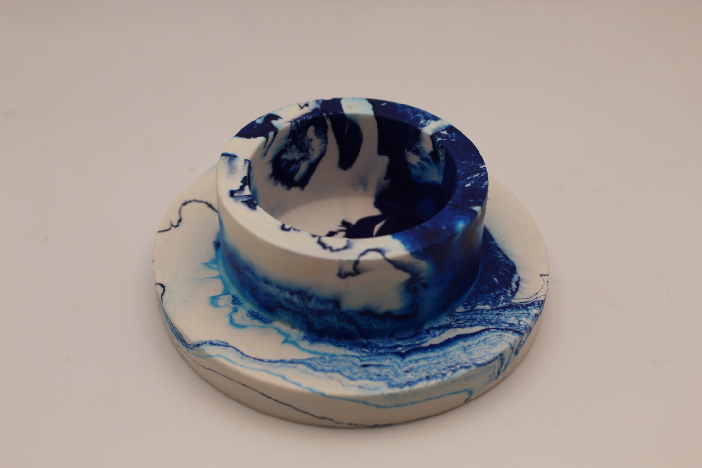 Jesmonite Tealight Candle Holder - Dark Blue