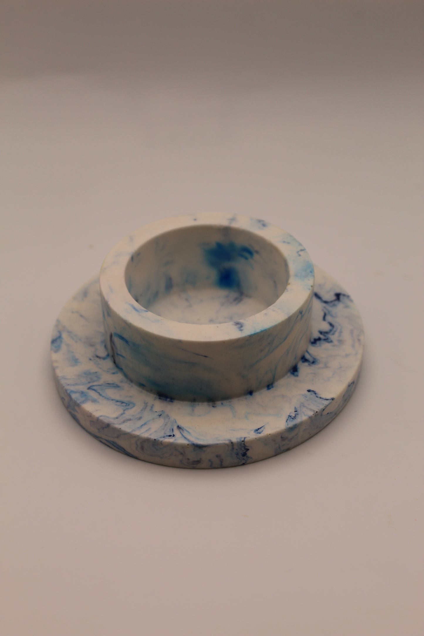 Jesmonite Tealight Candle Holder - Dark Blue