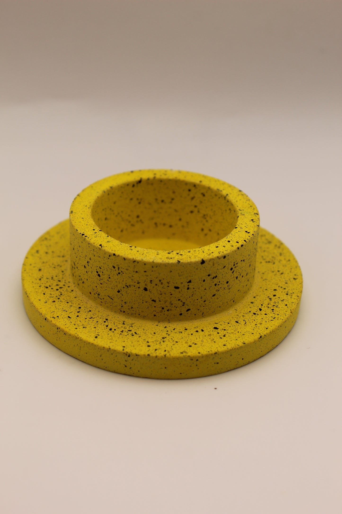 Jesmonite Tealight Candle Holder - Yellow Marble