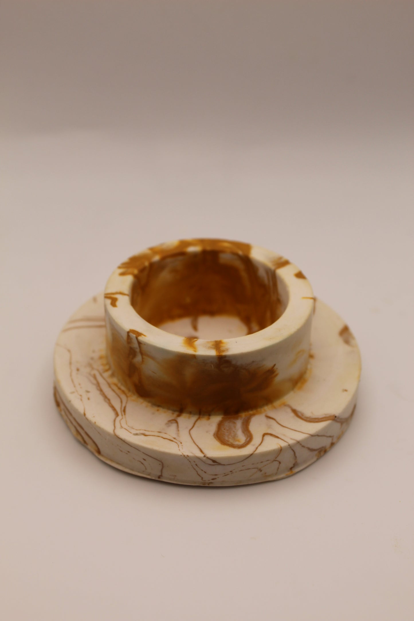 Jesmonite Tealight Candle Holder - Yellow Oxide
