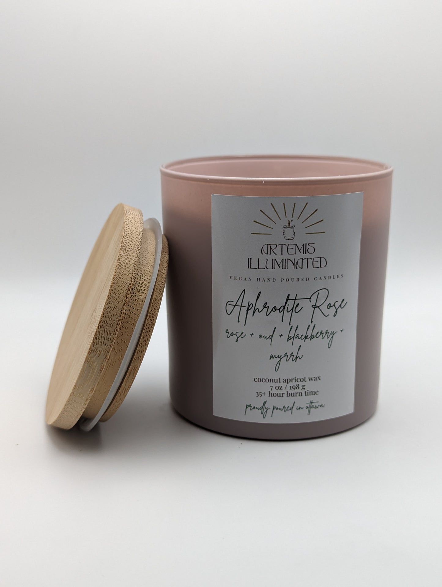 Aphrodite Rose - 7oz - Scented Coconut Apricot Wax Candle