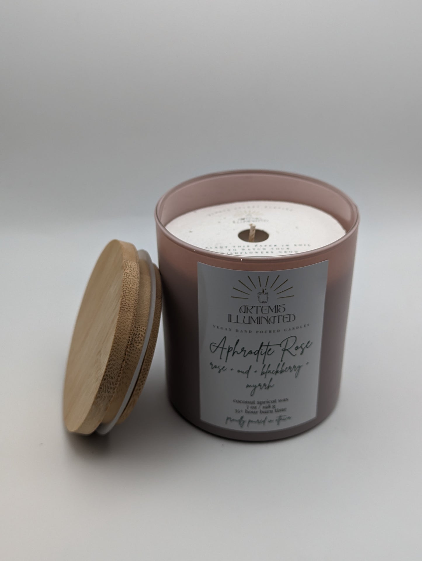 Aphrodite Rose - 7oz - Scented Coconut Apricot Wax Candle