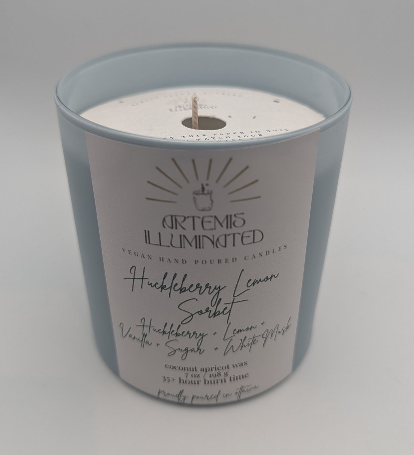 Huckleberry Lemon Sorbet - 7 oz - Coconut Apricot Wax Candle