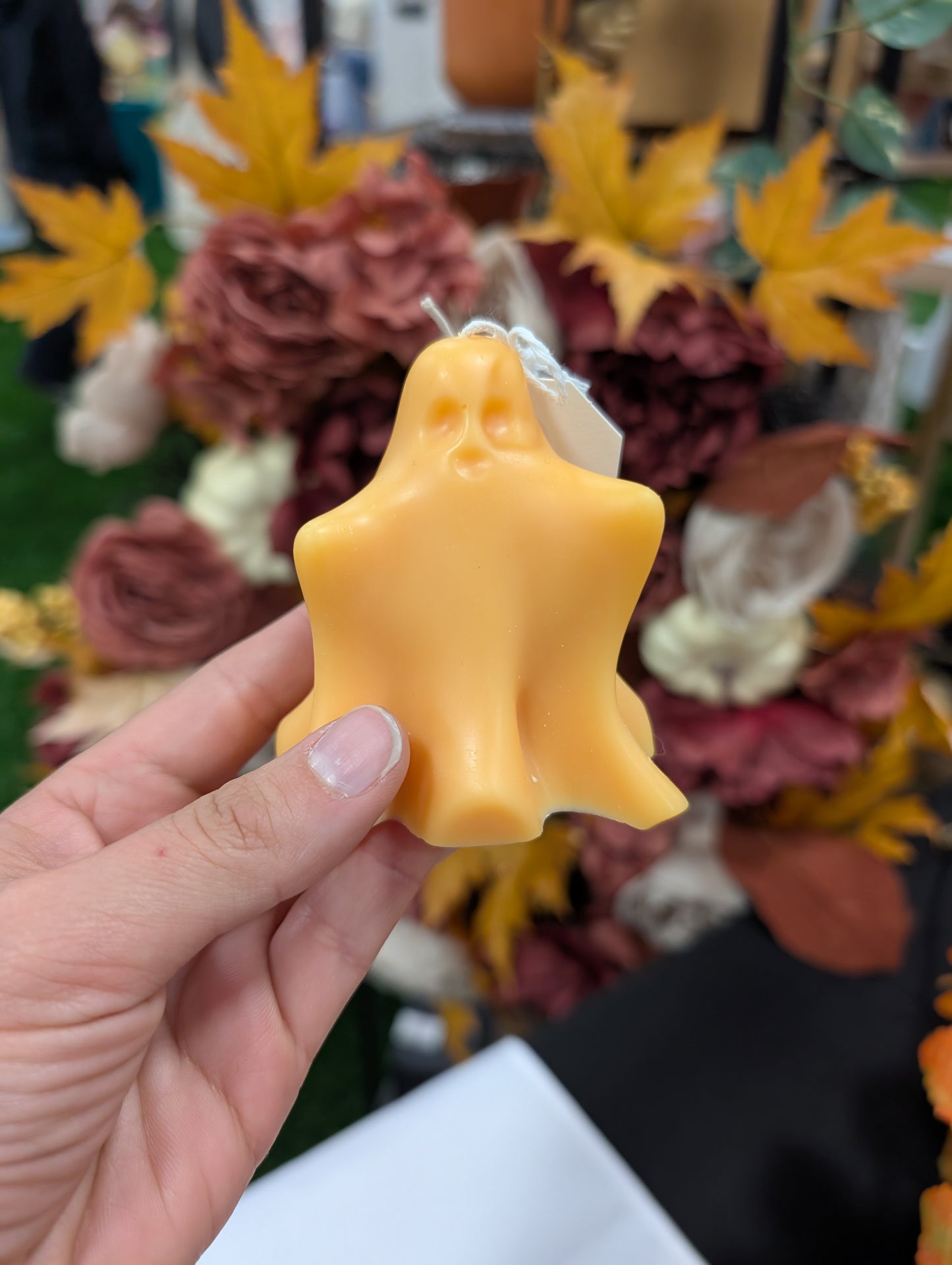 Orange Ghost Candle - Oh My Gourd