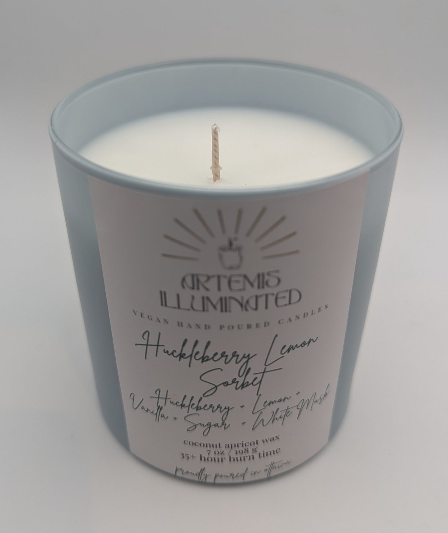 Huckleberry Lemon Sorbet - 7 oz - Coconut Apricot Wax Candle
