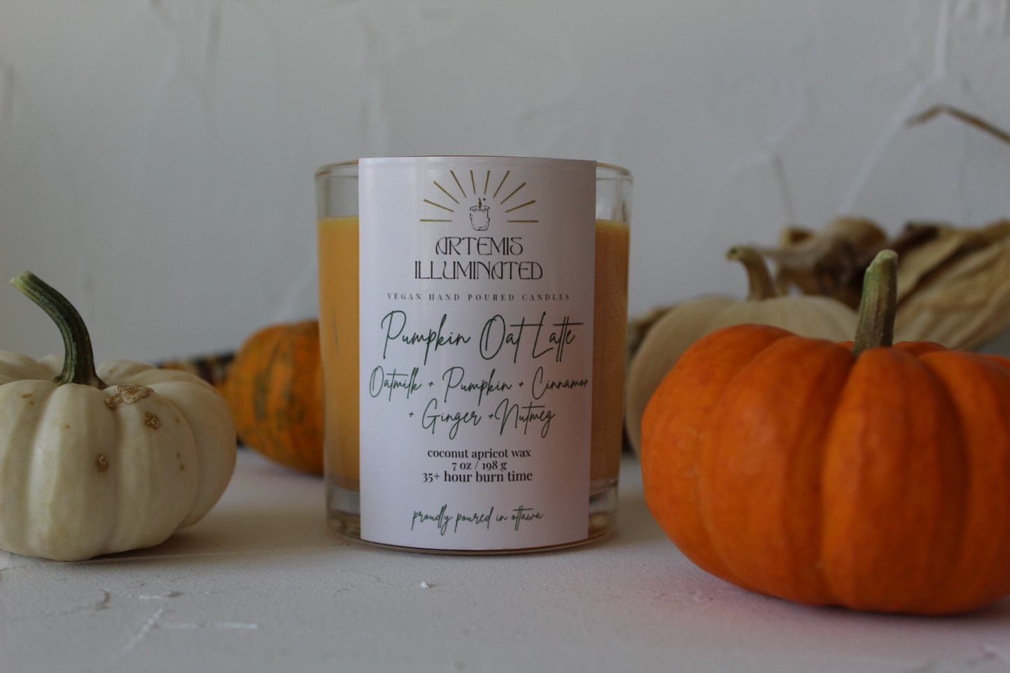 Pumpkin Oat Latte - 7 oz Coconut Apricot and Soy Wax Candle
