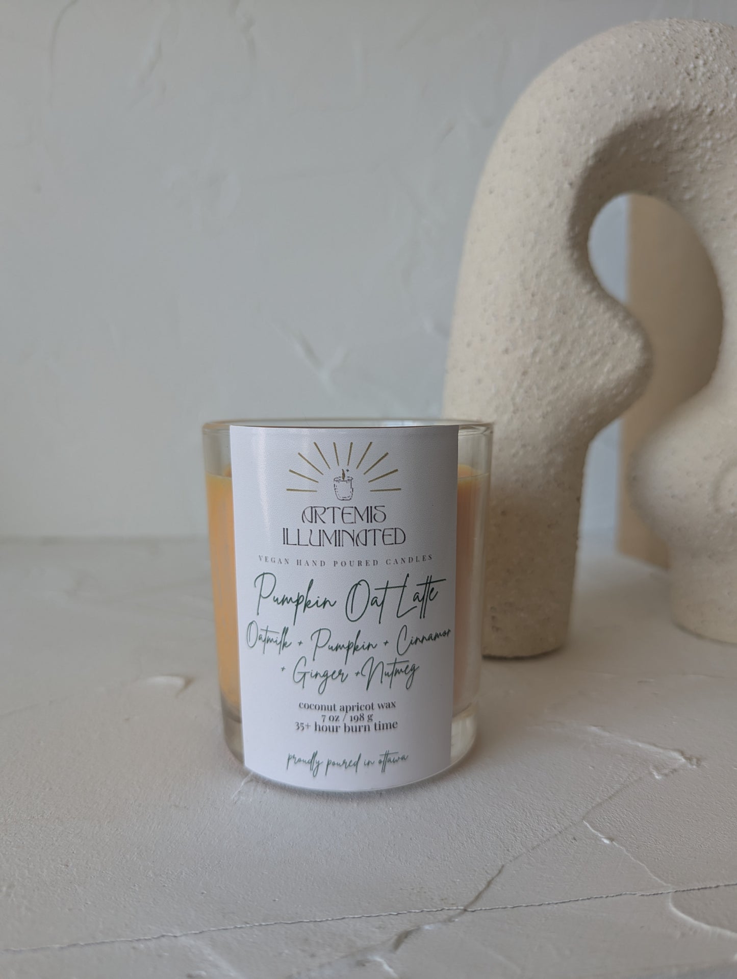 Pumpkin Oat Latte - 7 oz Coconut Apricot and Soy Wax Candle