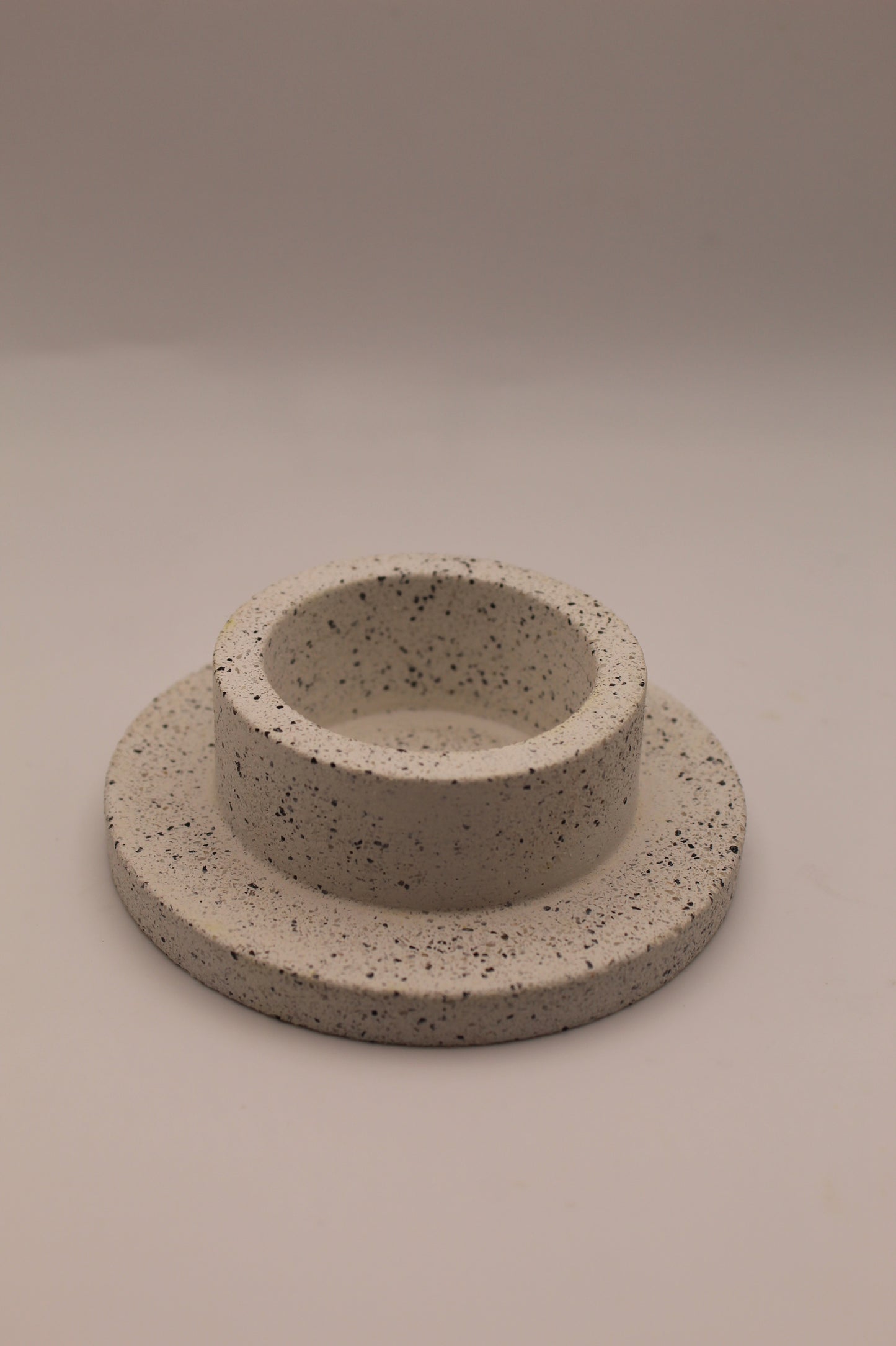 Jesmonite Tealight Candle Holder - Plain Marble