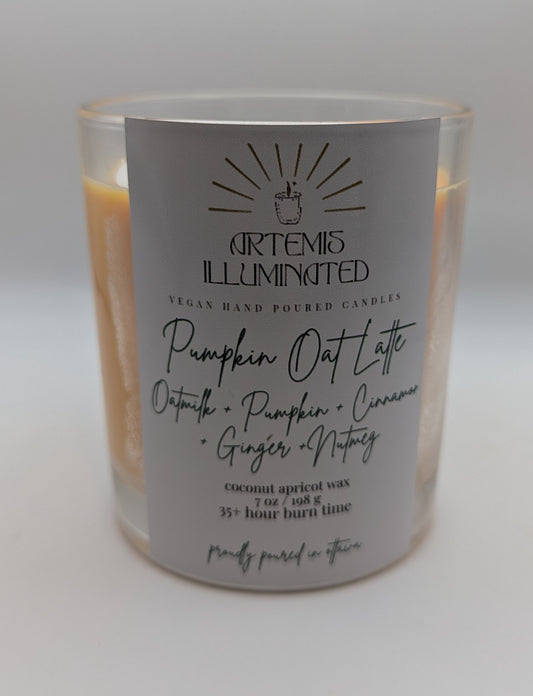 Pumpkin Oat Latte -  7 oz Coconut Apricot and Soy Wax Candle