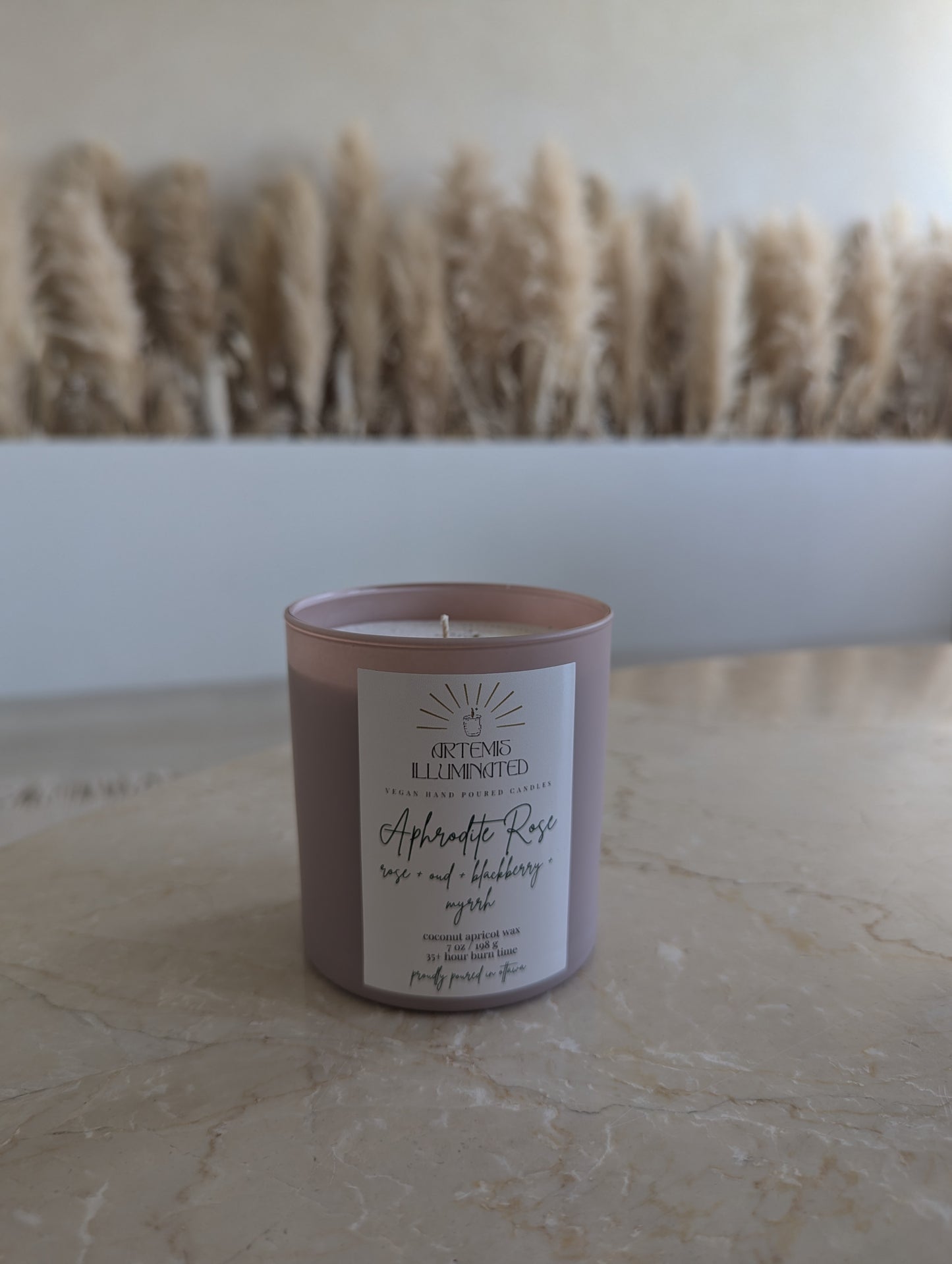 Aphrodite Rose - 7oz - Scented Coconut Apricot Wax Candle