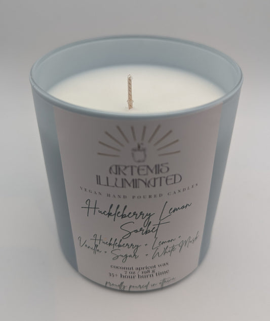 Huckleberry Lemon Sorbet - 7 oz - Coconut Apricot Wax Candle