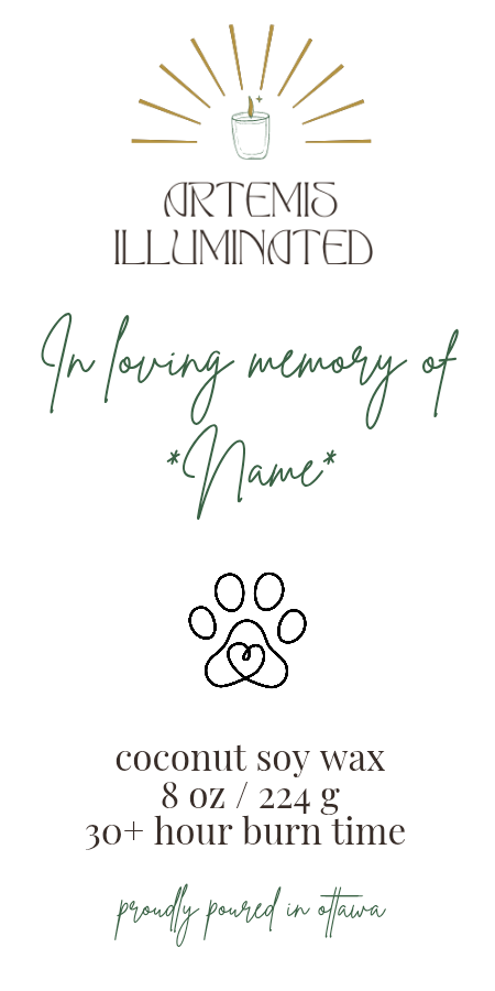 Custom Pet Memorial Candle
