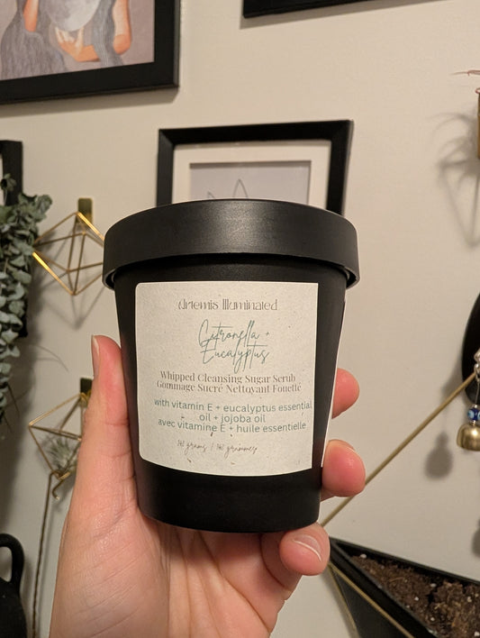 Citronella + Eucalyptus Sugar Scrub and Foaming Cleanser